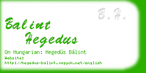 balint hegedus business card